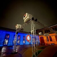 Installing a video projection system outdoors is not an issue if the projectors are housed in protective enclosures.